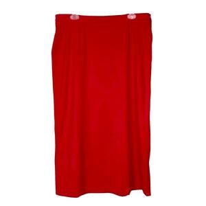CHRISTOPHER & BANKS Women's LONG STRETCH SKIRT Solid Red Size 14